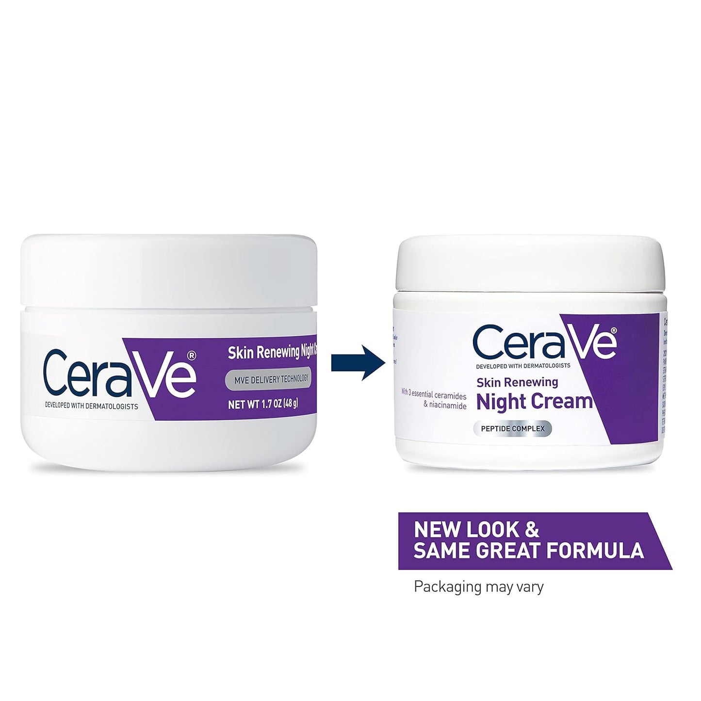 CeraVe Skin Renewing Night Cream and Hyaluronic Acid Moisturizer for Face, 1.7 Ounce