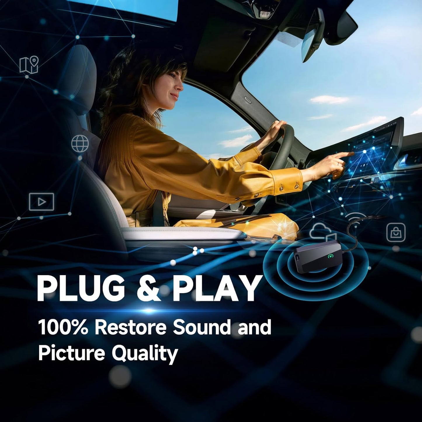 Wireless CarPlay Adapter for Apple iPhone (2024 Upgraded)Seamless Connection for Convert Wired to Wireless Car Play Adapter