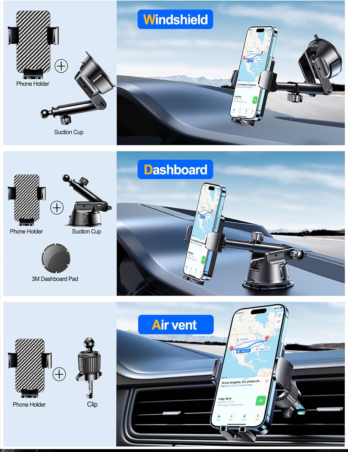 Dash Mounted Holders Phone Holders for Your Car Phone Mount for Car Windshield Dashboard