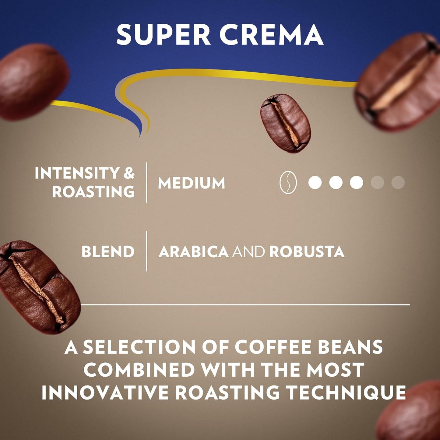 Lavazza Super Crema Whole Bean Coffee, Medium Espresso Roast 2.2 lb Bag