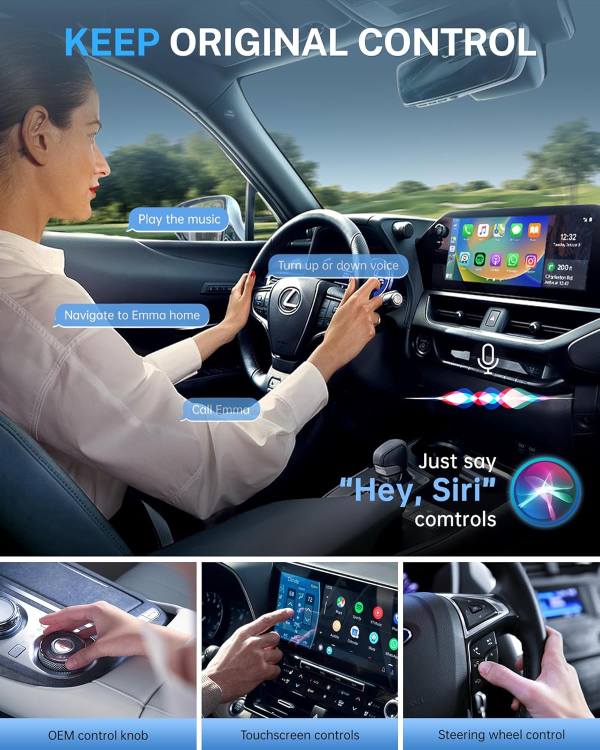Wireless CarPlay Adapter for Apple iPhone (2024 Upgraded)Seamless Connection for Convert Wired to Wireless Car Play Adapter