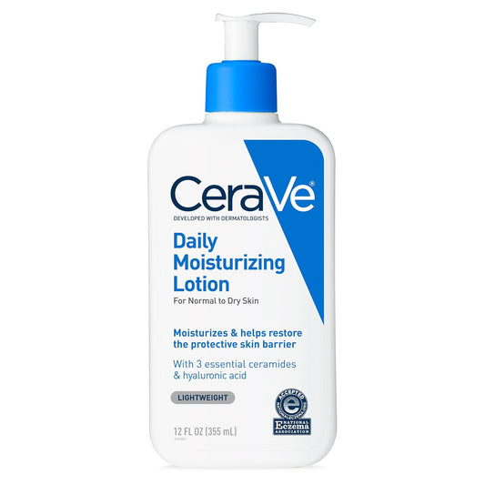 CeraVe Daily Moisturizing Lotion – Lightweight Hydration for Normal to Dry Skin, Fragrance Free, Oil-Free, 12 Ounce