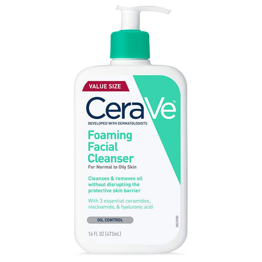 CeraVe Foaming Facial Cleanser, Daily Face Wash for Oily Skin,on-Drying Oil Control Face Wash, 16 Fluid Ounces