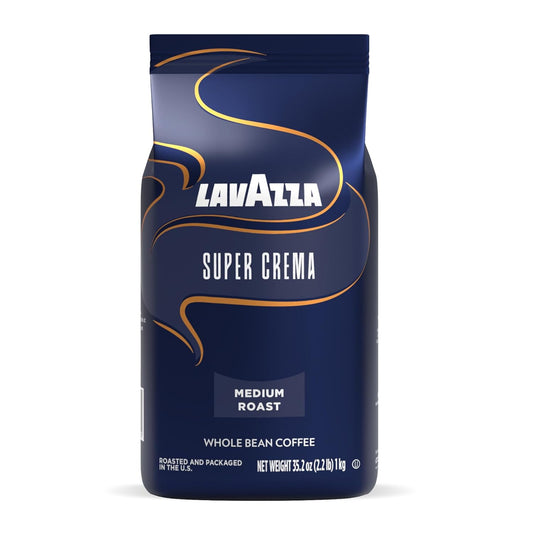 Lavazza Super Crema Whole Bean Coffee, Medium Espresso Roast 2.2 lb Bag