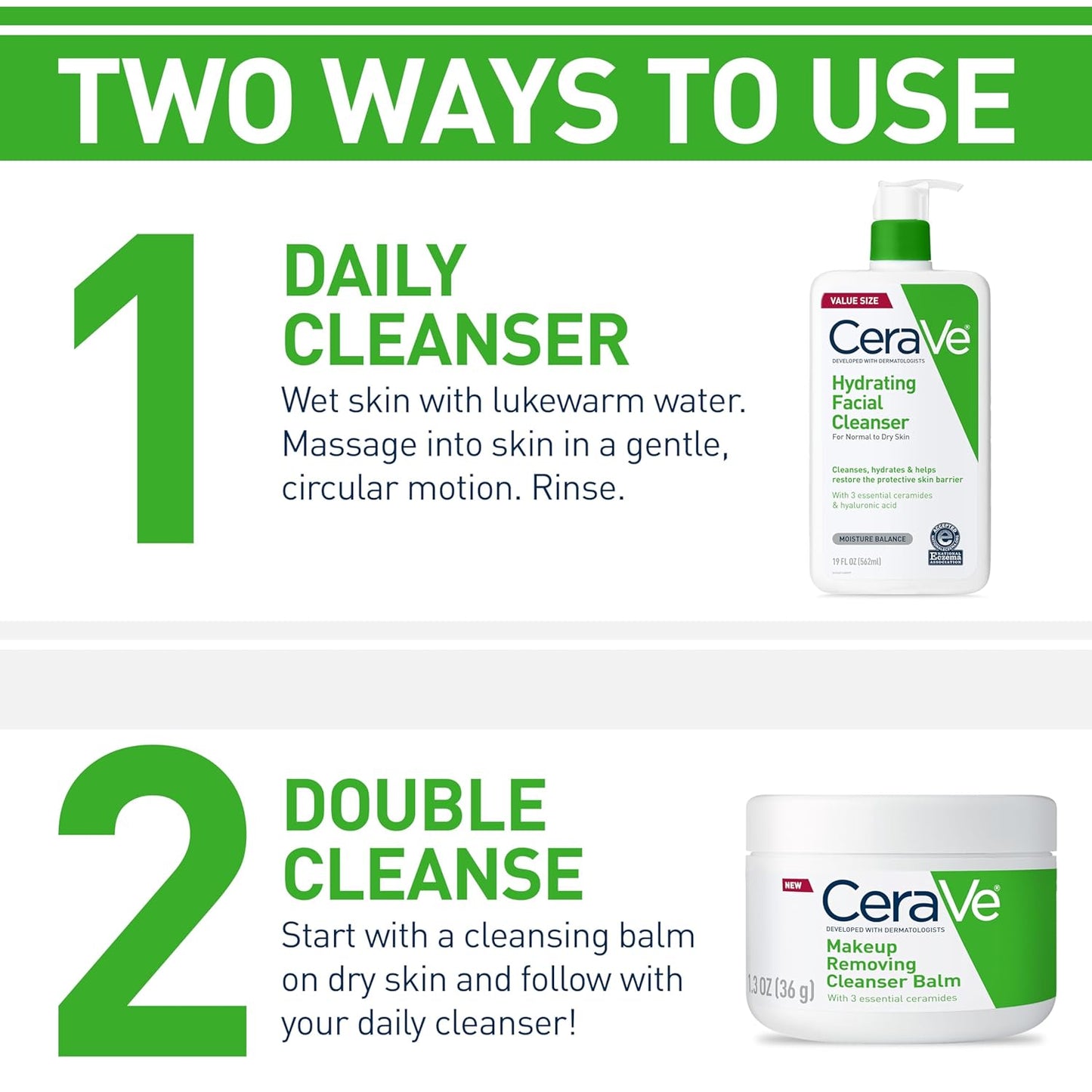 "CeraVe Hydrating Facial Cleanser – Value Size, for Normal to Dry Skin, Hyaluronic Acid + Ceramides + Glycerin 16 oz