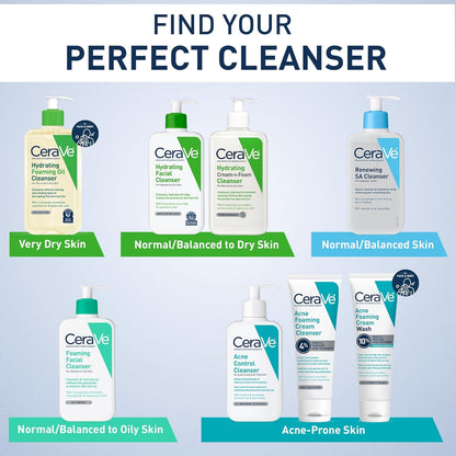 "CeraVe Hydrating Facial Cleanser – Value Size, for Normal to Dry Skin, Hyaluronic Acid + Ceramides + Glycerin 16 oz